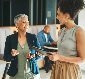 Advisor talking with a client